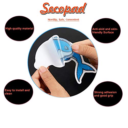 Secopad Non Slip Dolphin Bathtub Stickers, 20 Pcs Adhesive Kids Anti Slip Decal Threads For Shower And Bath Tub With Premium Scraper #TOP1