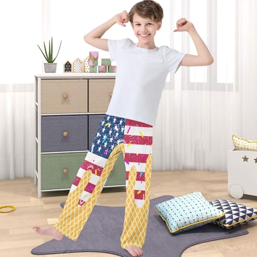 Boy's Pants Cute Pattern Jogger Pants Elastic Waist Long Bottoms Trousers with Pockets 6-14 Years4