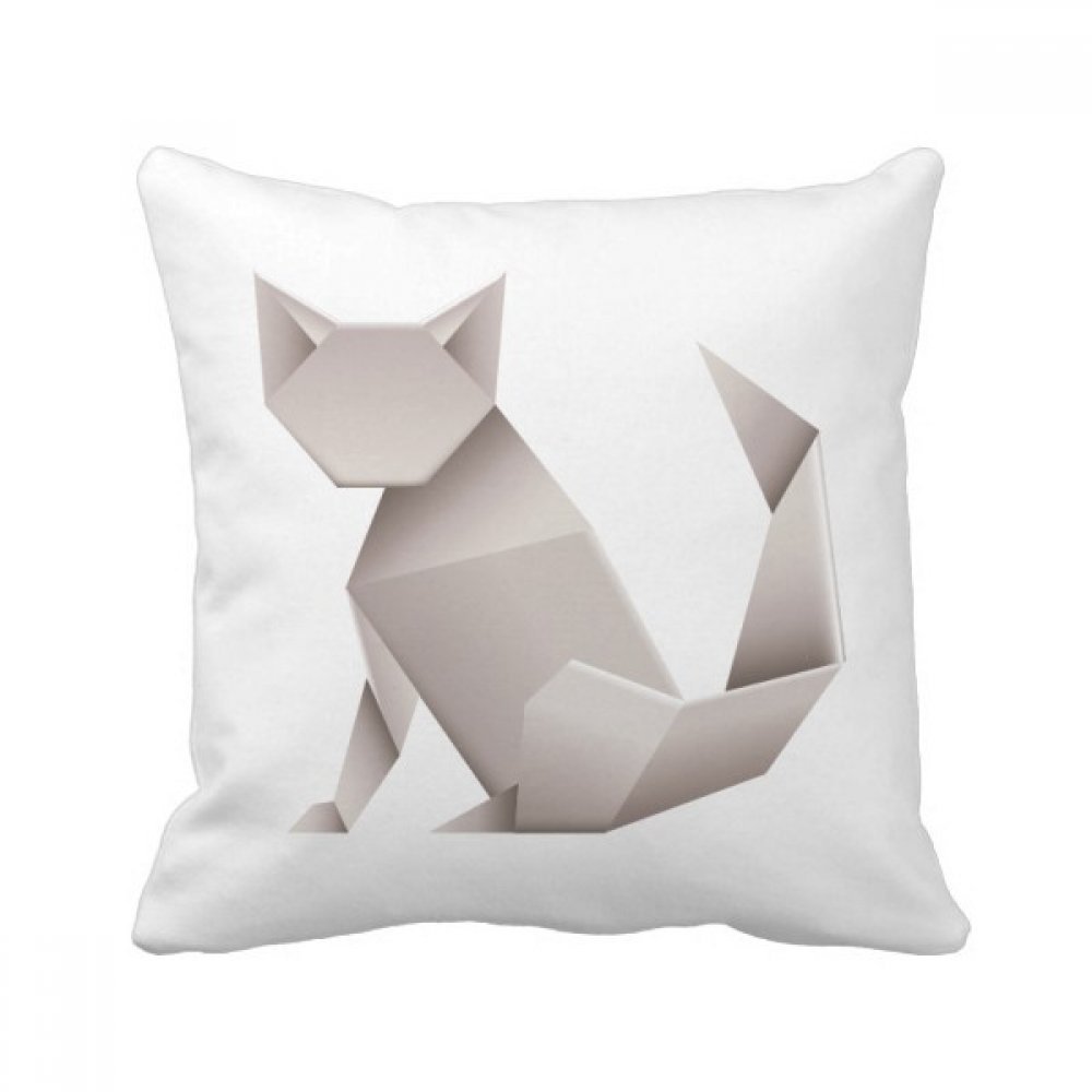 Coussin multicolore carré 40x40 cm au motif géométrique abstrait origami de bateau