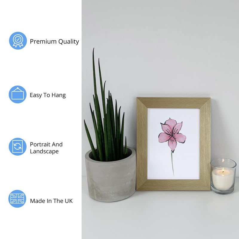 Aryllis 14x11 Photo Frame, Gold, Manufactured in the UK, Wall Mountable Picture Frame Fitted with Real Glass - Image 3