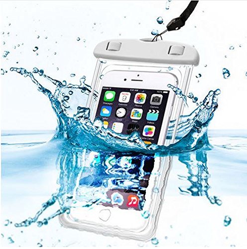 Sac Waterproof Blanc pour SONY XPERIA aux choix - Coque Housse Etui Universel Boitier Pochette Lumineux Protection Tactile Souple Plastique Imperméable...