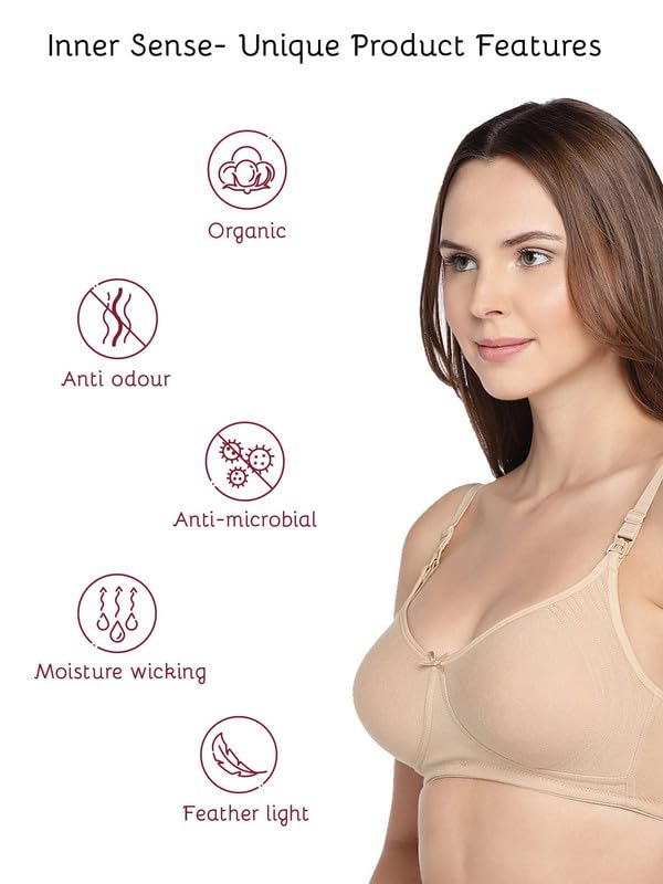 Image of Inner Sense Organic Cotton Bamboo Feeding Bra for Women Full Coverage I Non Padded Encircled Nursing Bra for Women with Side Support and Wirefree Design (Combo Pack)