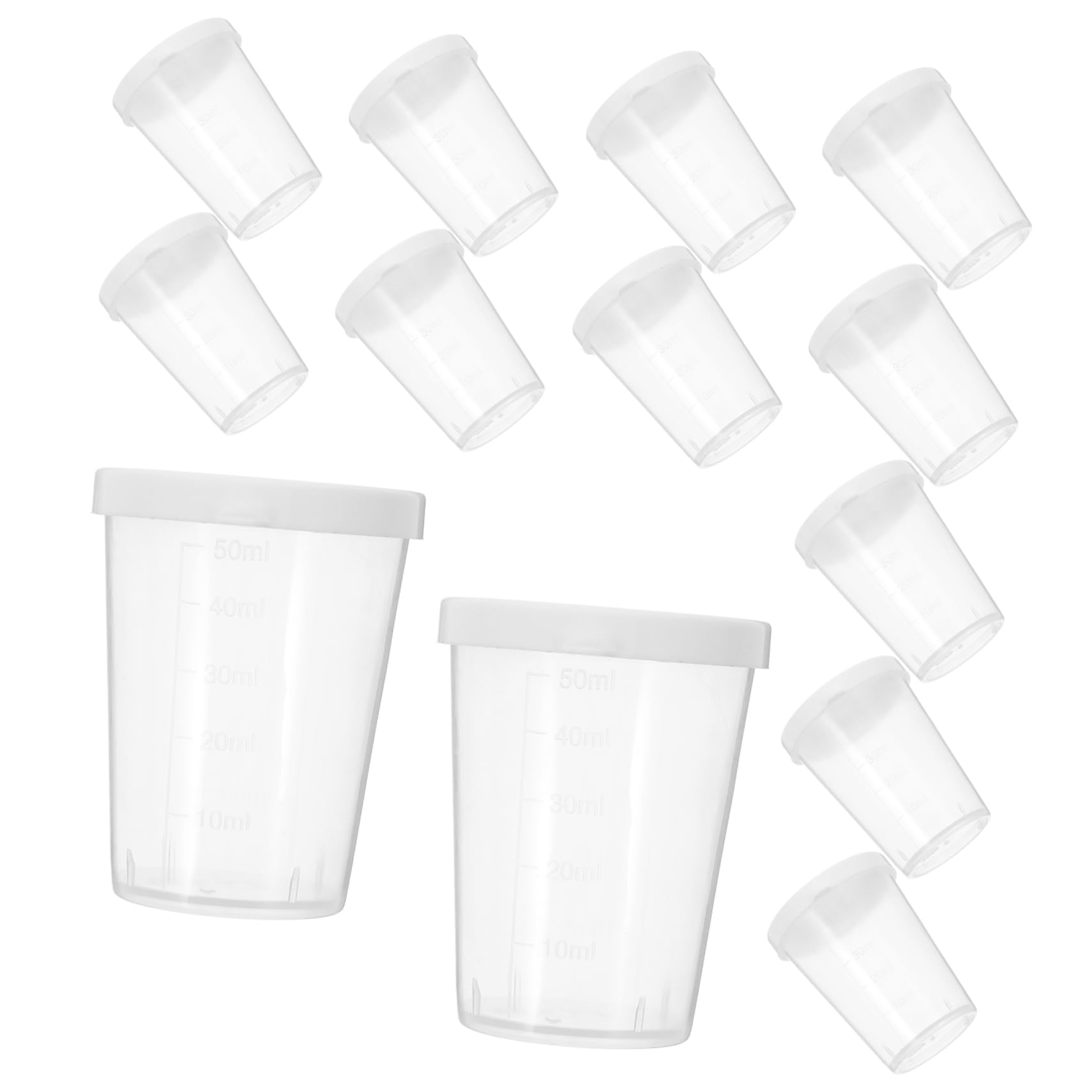 Hohopeti 20pcs Multifunctional Medicine Cups Scale Measuring Cups Graduated Lid for Sample Storage