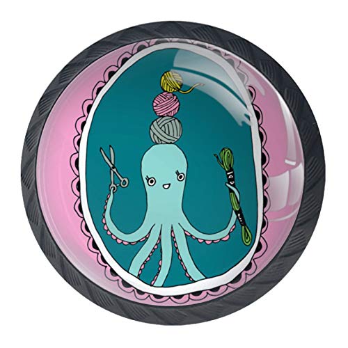 Boutons ronds en verre pieuvre rose pour rénover facilement une commode