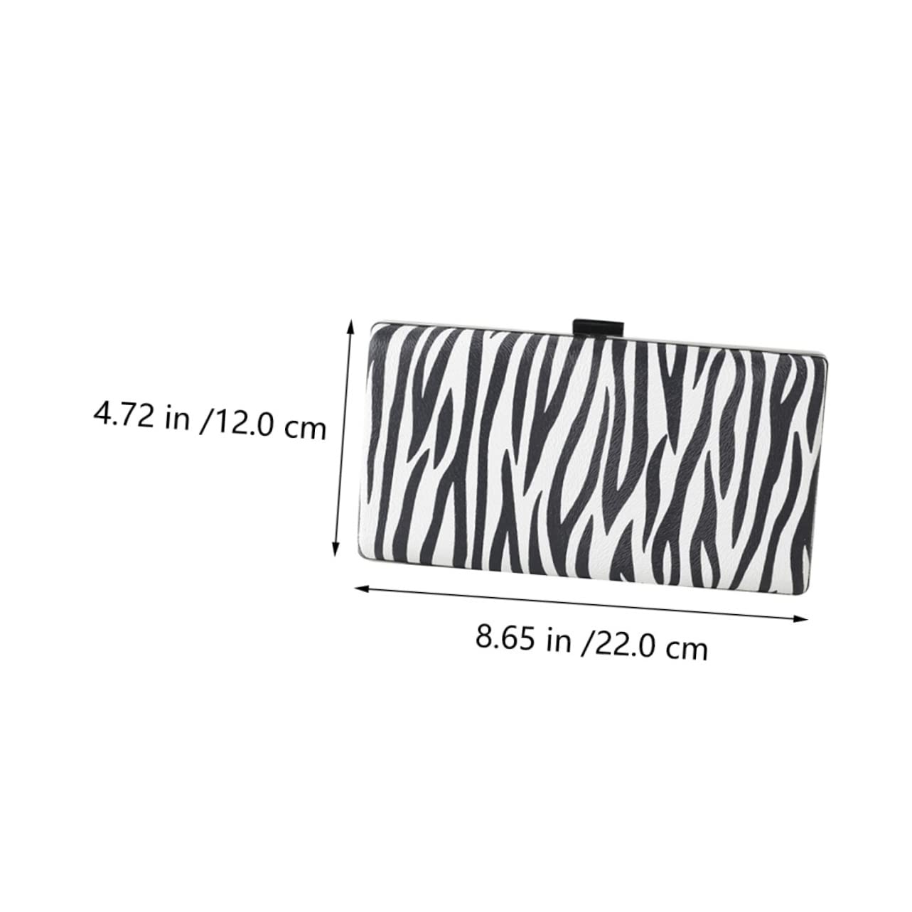 BESTYASH Bolso de Noche de Rayas de Cebra Pu Negro para Mujer
