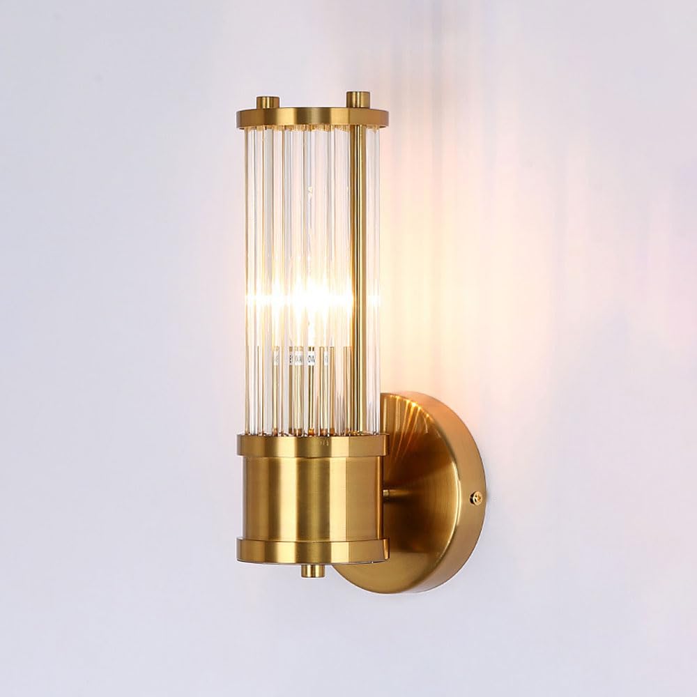 SXECAEPS d Wall Sconce Ribbed Glass Light Fixture Modern Vanity Lamp Hardwired Sconces Lighting Indoor E27 Mount Lights for Living Room Bedroom Mirror Lamps