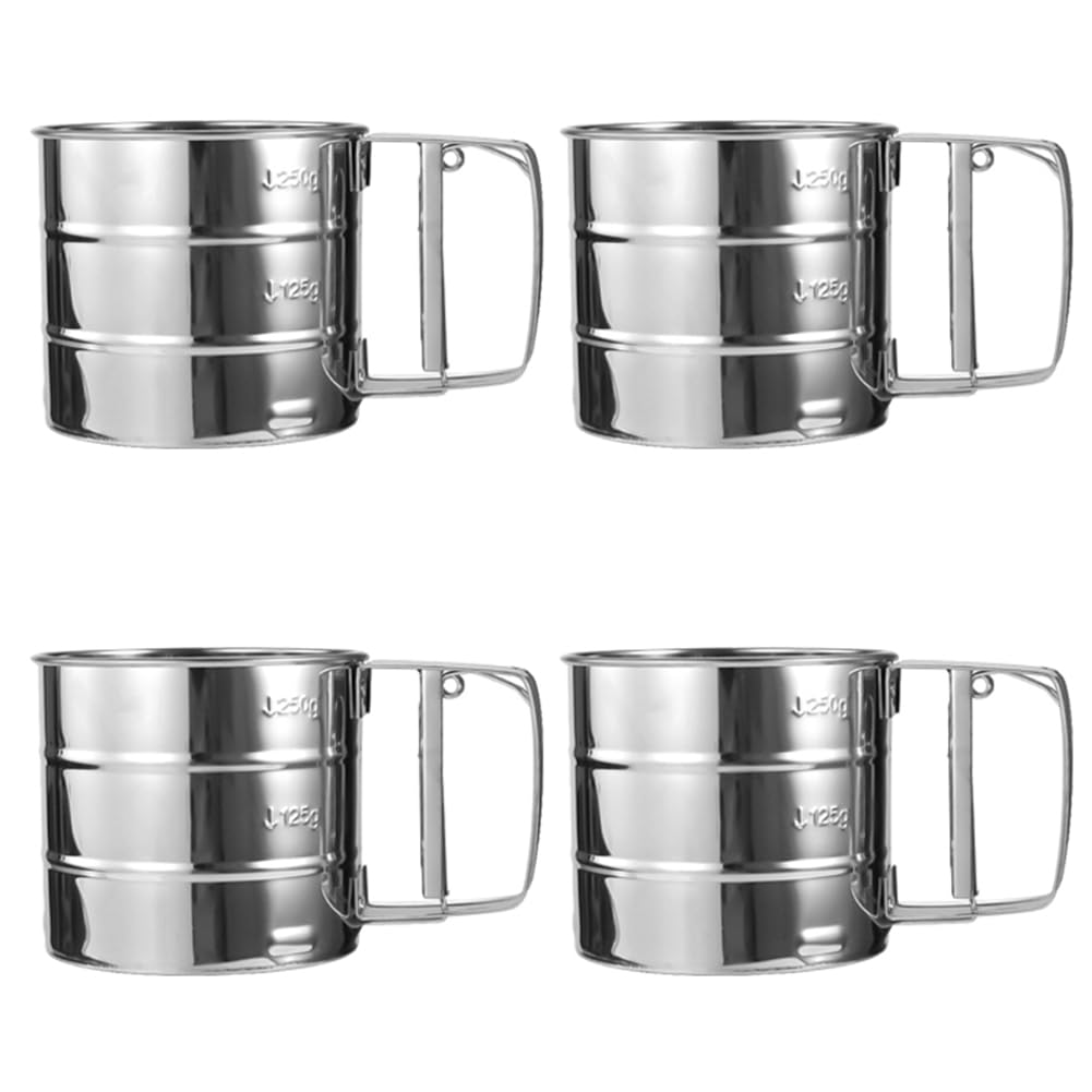 Osmond Baking Flour Sieve Food Strainer Stainless Steel Handheld Sieve Flour Cup Seasoning Kitchen Tools