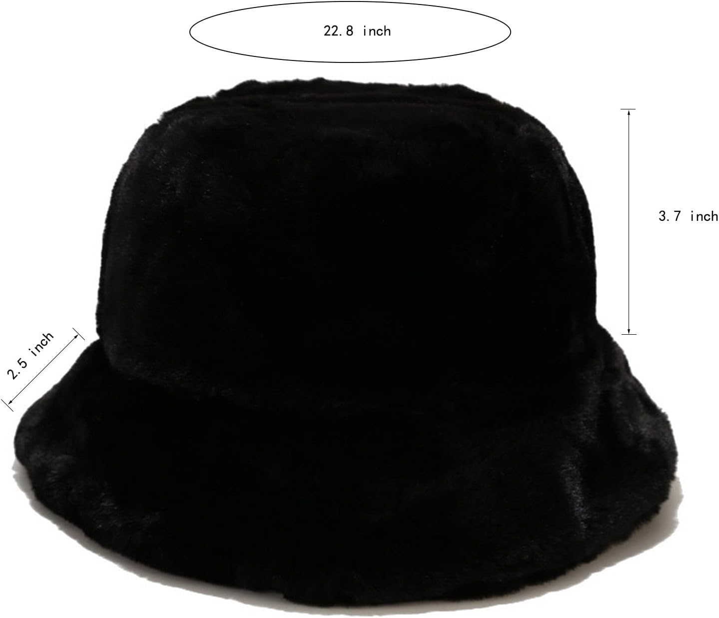Fluffy Faux Fur Bucket Hat Winter Warm Hat for Women Men - Image 2
