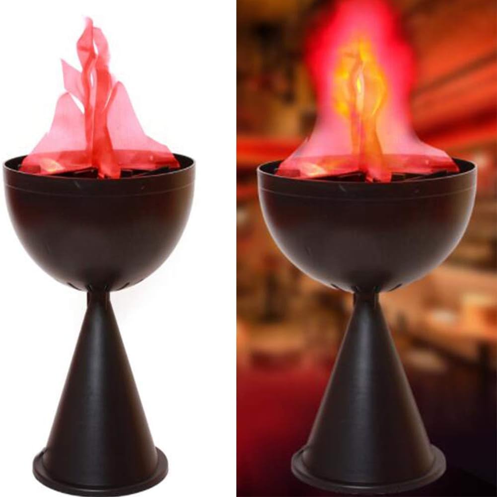 Flame Light Electronic Brazier Lamp LED 3D Flickering Fake Fire Simulation Flame Effect for Halloween Christmas Festival Party Stage Decor Lighting (Table Lamp-Small)