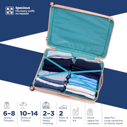 Image of KAMILIANT by American Tourister Selva|Trolley Bag Set of 2 (56+69 cms) for Travel| Hard Case Polypropylene (PP) Suitcase|360 8-Wheel Spinner Luggage Trolley|Combination Lock| Peach