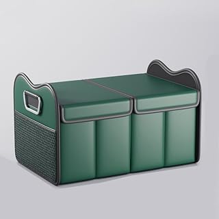 Car Trunk Organizer for Ford Focus Sedan HM C4 BM DB3 DFW 2010-2022, With Expandable Compartments Lightweight Large Capacity Car Foldable Storage Box,Green-Small