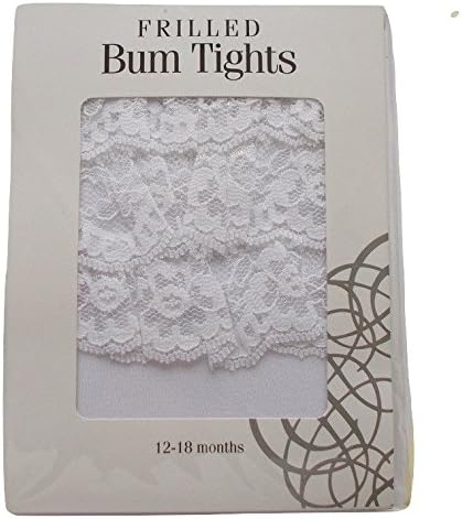 PEX Frilled Bum Tights, Baby Girls 0-18 Months White. (12-18 Months)