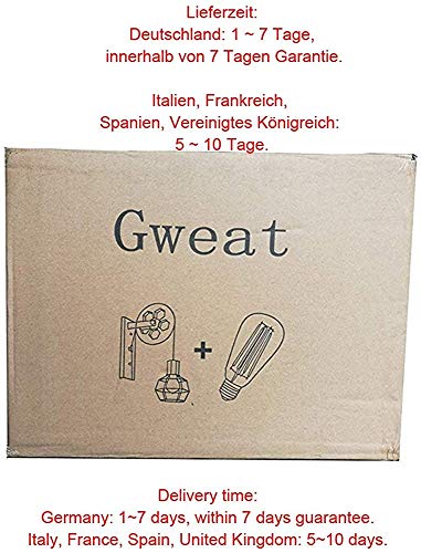 Gweat Wandlampen in Industriële stijl, loft-stijl, creatieve retro gangverlichting, wiel met riem, E27-fitting - Afbeelding 3