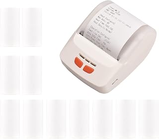 Impressora de recibos portátil 58mm impressora térmica móvel sem fio bt mini impressão de bilhetes de fatura compatível com android ios windows com 11 pces rolos de papel térmico para POPQ