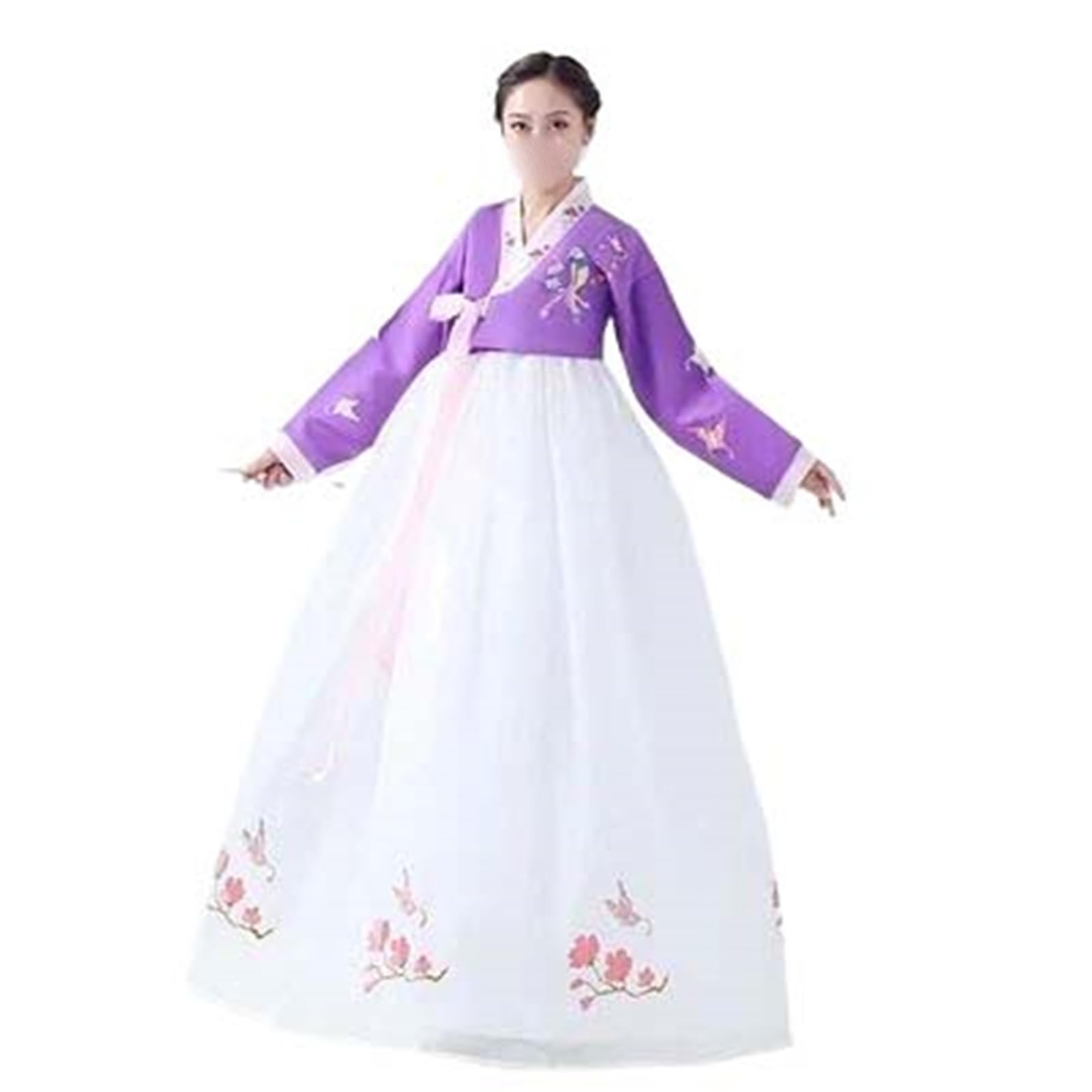Hanbok coréen de prestige avec broderie fine pour robe de danse - 8