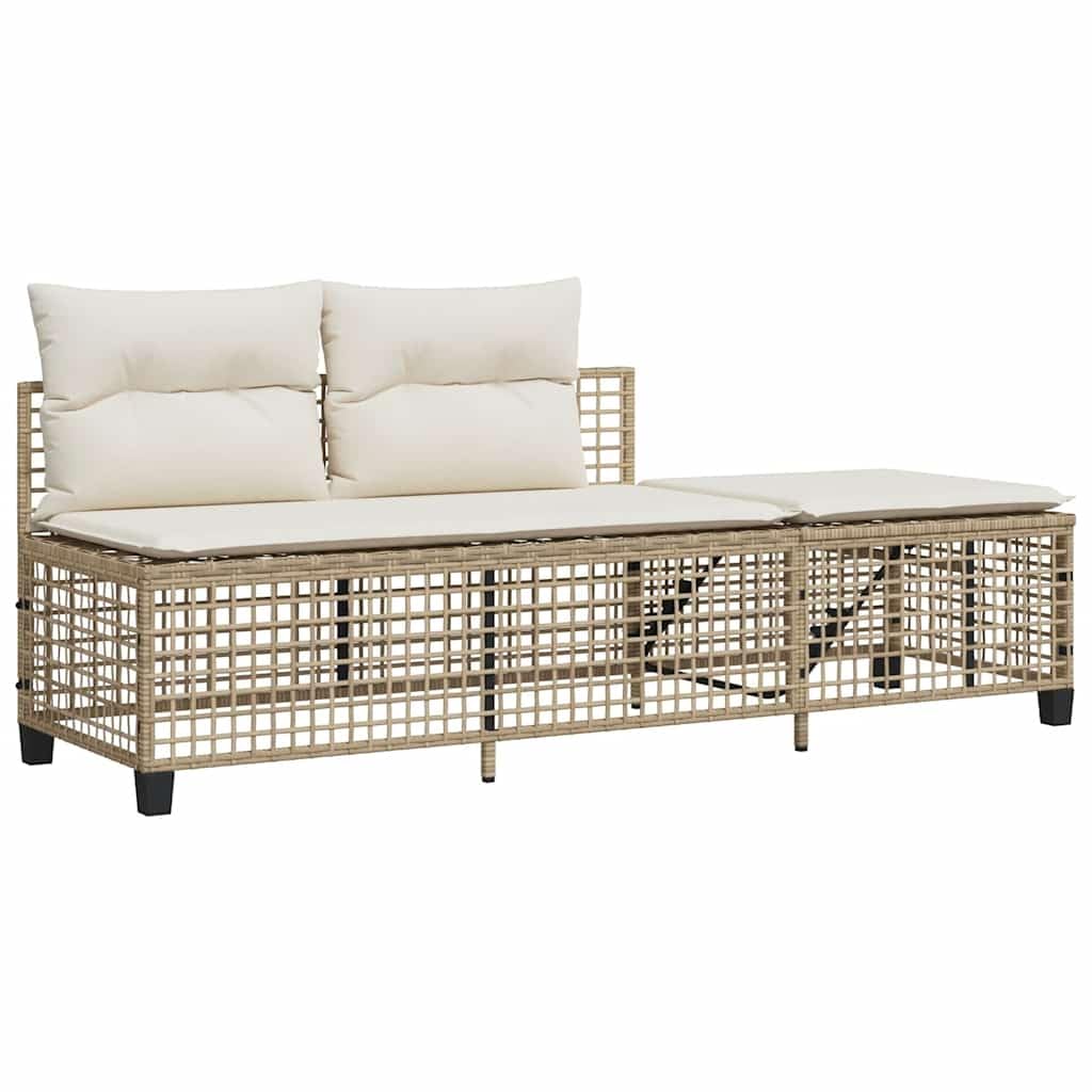vidaXL Set Divano ad Angolo 3 pz con Cuscini Beige in Polyrattan, Set Divano da Patio, Set Divano in Rattan PE, Set arredo da Giardino