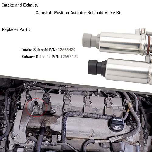 Intake & Exhaust Camshaft Position Actuator Solenoid Valve For Gm Chevy Malibu Hhr Buick Pontiac 2.0L / 2.2L / 2.4L - Replaces 12655420 12655421 - Error Code P0010, P0011, P0013 And P0014 #TOP4