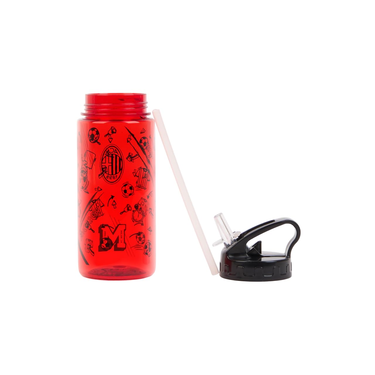 A.C. Milan Tritan butelka na wodę z logo AC Milan, Back to School, oficjalny produkt, czerwony, 500 ml