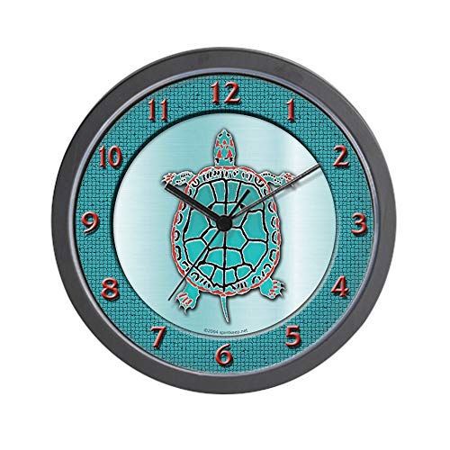Cafepress Turtle In Turquoise Unique Decorative 10" Wall Clock #TOP28