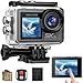 Ruycllo Action Cam 5K 4K60FPS, 50MP 30M/98FT wasserdichte Unterwasserkamera mit EIS, WiFi, 170° Ultra-Weitwinke Action Kamera mit Zubehör Set Without a microSD Card für Fahrrad, Schnorcheln, Motorrad
