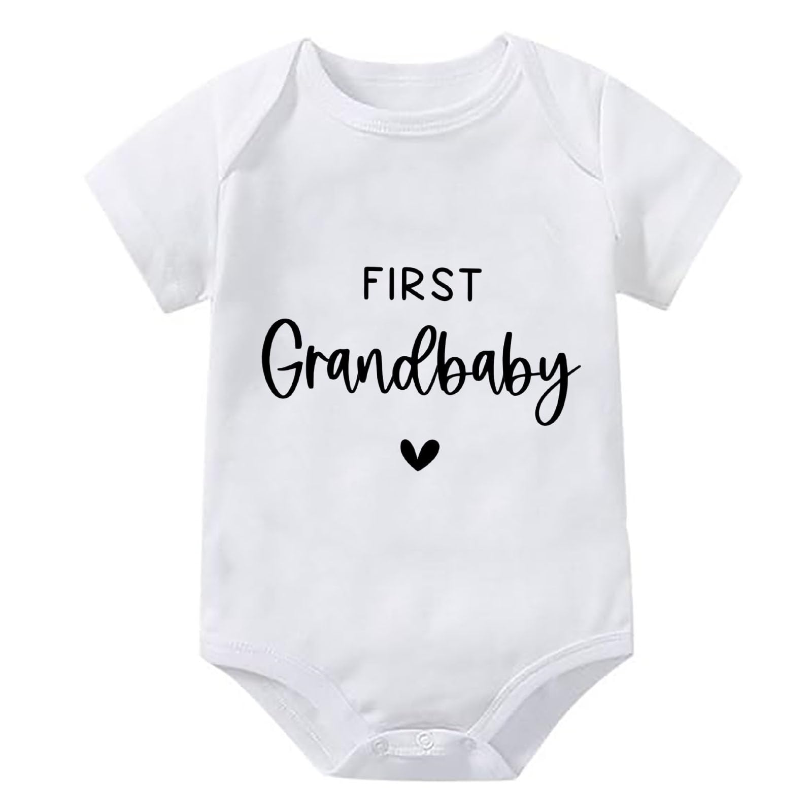 WOOYONGING First Grandbaby Newborn Rompers for Girls Short Sleeve Baby Boy Bring Home Outfits White Baby Onsies0-3 Months Unisex