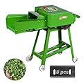 TXMACHINE Chaff Cutter hay Cutter Straw Grass Cutting Machine for Animal Feed Farm Feed Processing Machine 8 blades without motor (Green)