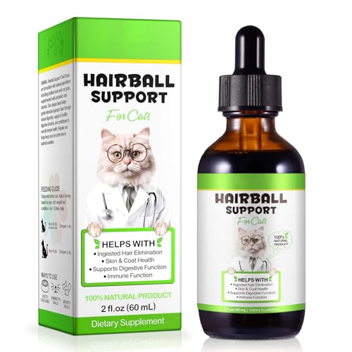 Arkture Hairball Treatment for Cats Cat Hairball Remedy Hairballs Drops Promotes Natural Passage of Hairballs Supports Skin & Coat Digestion Immune - Chicken Flavor 60ML