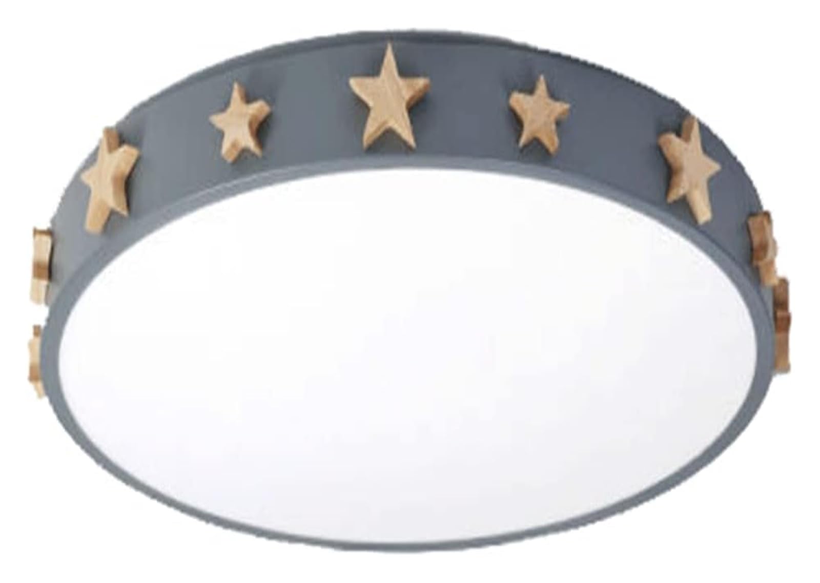 KXEcoLife Ceiling Lamp Star Decoration LED Light Panel Lights Stairwells Tri-Tone Flush Fixtures Round Personalized for Study of Bedroom(Ash,15.7in)