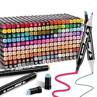 Alcohol markers set, 120 kleuren permanente kunst set. Alcohol gebaseerde dubbele punt tekening en schets markers voor volwassenen. Schilderen, kleuren, schetsen, markeren, onderstrepen en tekenen Alcohol markers set, 120 kleuren permanente kunst set. Alcohol gebaseerde dubbele punt tekening en schets markers voor volwassenen. Schilderen, kleuren, schetsen, markeren, onderstrepen en tekenen