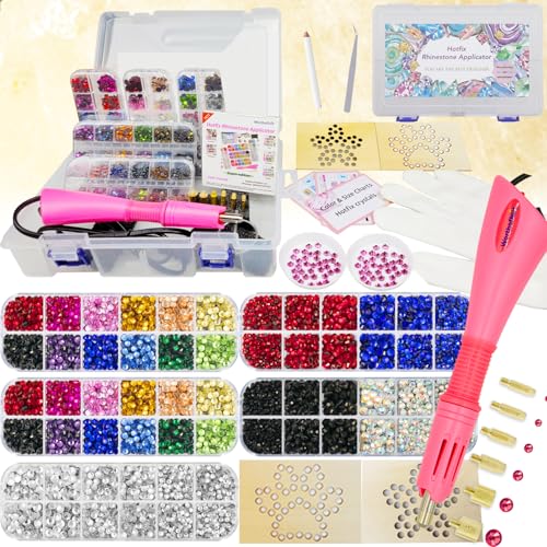 Worthofbest Hot Fix Rhinestone Applicator Tool Kit, 8600Pcs...