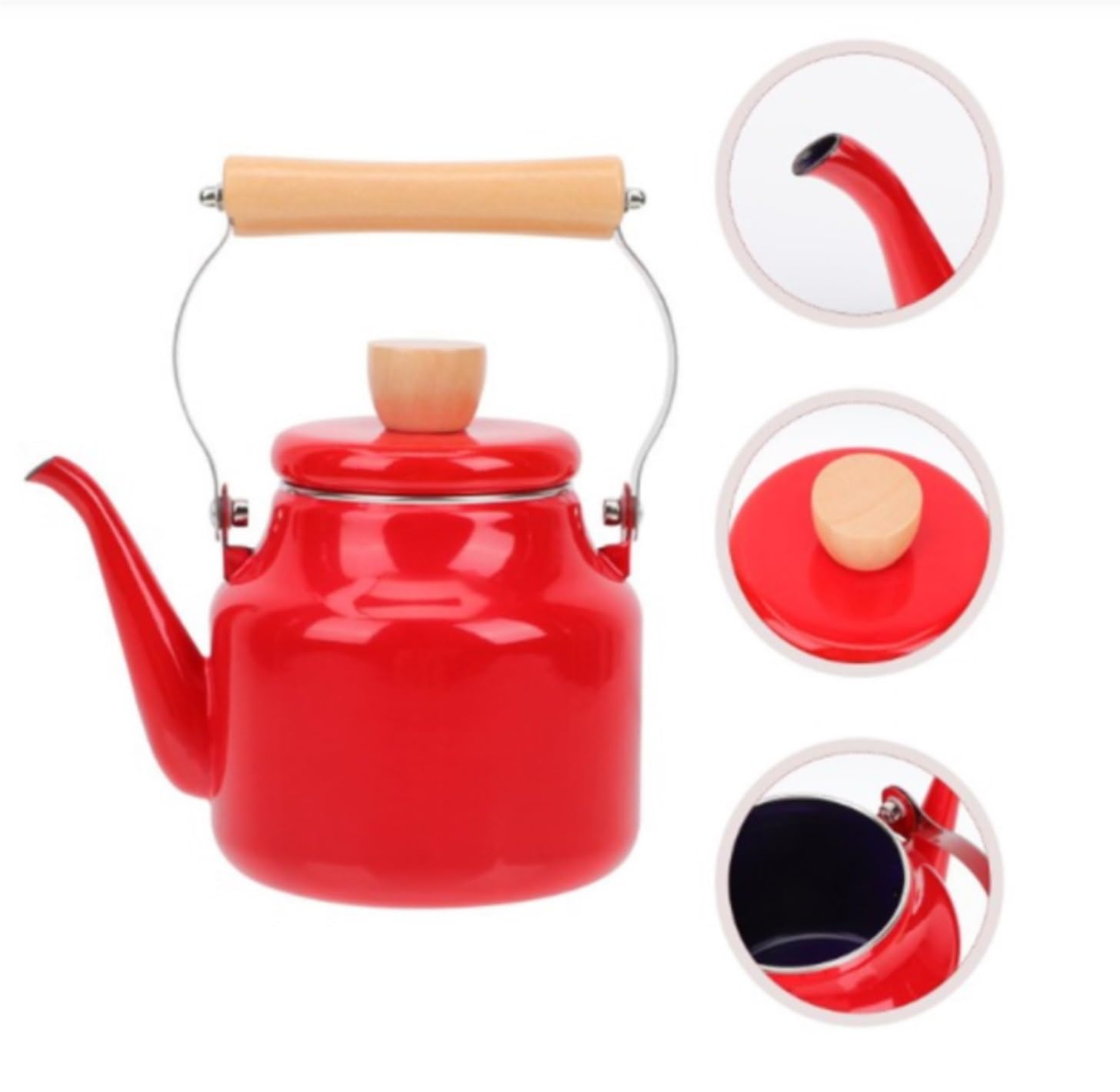 Czajnik do Herbaty Czajnik na Wodę 1,5 L Emaliowany Czajnik Wodny Ogrzewanie Czajnik Płyta Kuchenna Wrzący Dzbanek Do Kawy I Herbaty Do Kuchenki Indukcyjnej Kuchenka Gazowa Czajnik z Gwizdkiem Gwizdan
