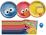 Amscan Sesame Street Birthday Party Supplies | Decorations, Tableware, Cake Plates, Balloons - Serves 16 Guests