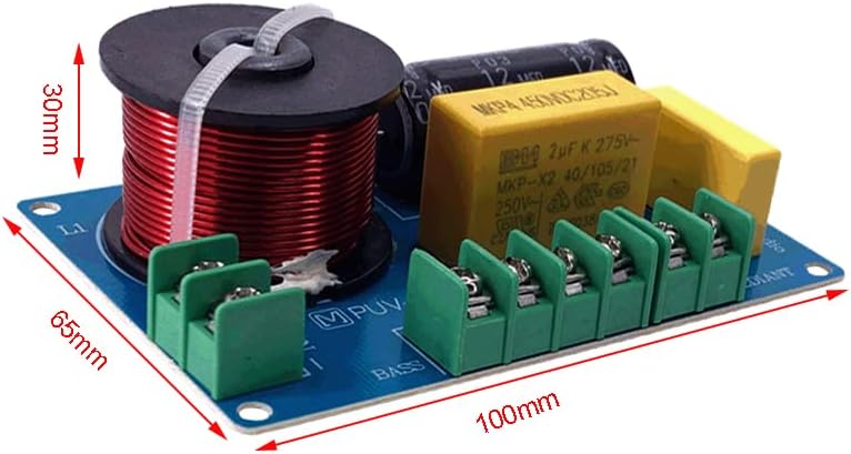 200W Tweeter Mid Bass 3 Way Crossover Board Intersect Point 860Hz 6000Hz Frequency Divider 4-8Ohm Speaker Filter Bookshelf Audio (Size : 2 Pieces)