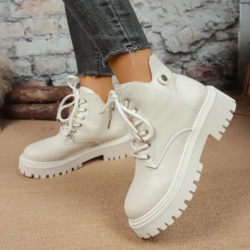 Botas plataforma mujer con suela antideslizante y diseño casual de vestir con cordones 7