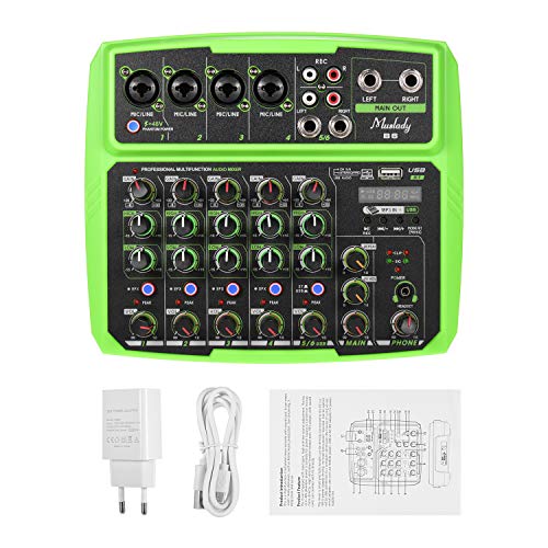 Tomshin B6 portátil de 6 canais de mixagem de áudio console de mixagem USB compatível com conexão BT