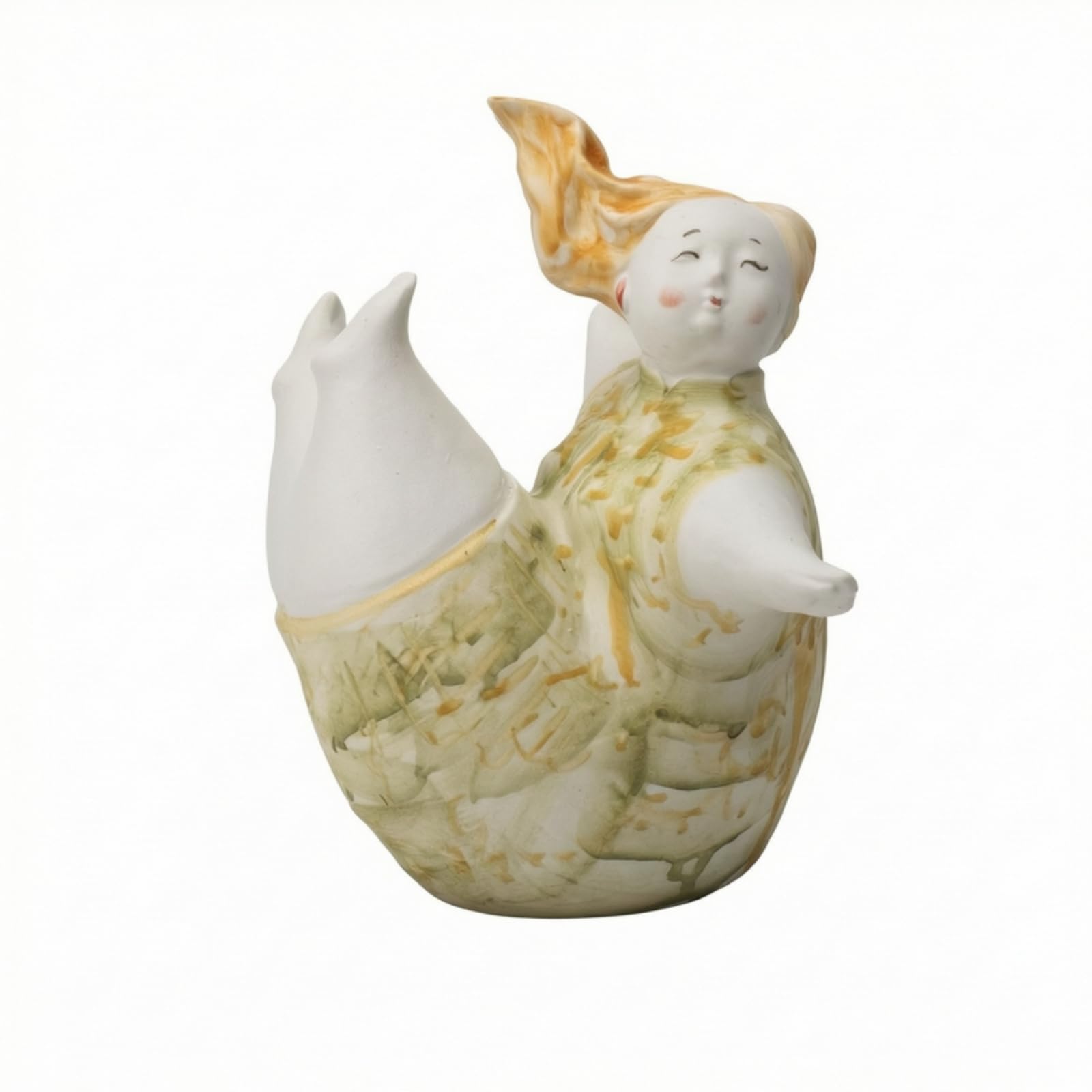 harayaa Statua in Ceramica Ragazza Scultura Decorativa Bambola Soprammobile Figura Donna Rifinitura a Mano Aspetto Contemporaneo Punto Focale d'Arredo Adatta, size to 3, style to 3