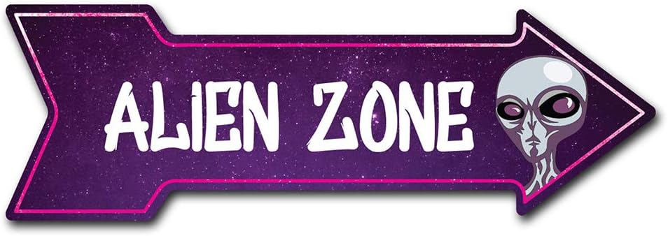SignMission Decal Art Alien Zone Decal Indoor/Outdoor Decor 24 Direction Sticker Vinyl Wall Decals