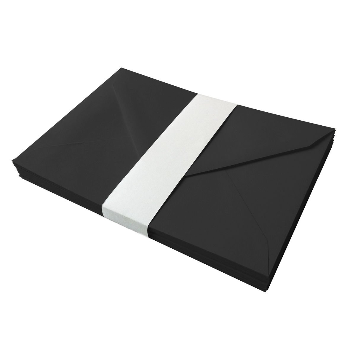 C6 (A6) 114 x 162mm 14 Colours-100gsm Gummed Greeting Envelopes White/Coloured (250, Black) — image 1