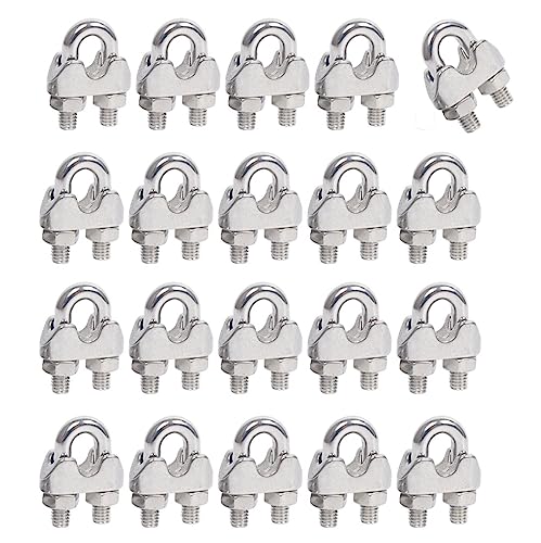 20 pezzi Morsetto per Fune Metallica m3, Morsetti