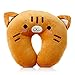 Reisekissen, Tier-Nackenstütze, U-förmiges Kissen, Plüsch für Flugzeug, Zug, Kinder-Nackenkissen, Kinn und Nackenstützkissen mit Tiermuster, superweicher Bezug, Reisepartner (gelbe Katze)