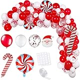 Christmas Balloon Garland Arch Kit 108 Pieces Christmas Themed Balloons with Christmas Red White...