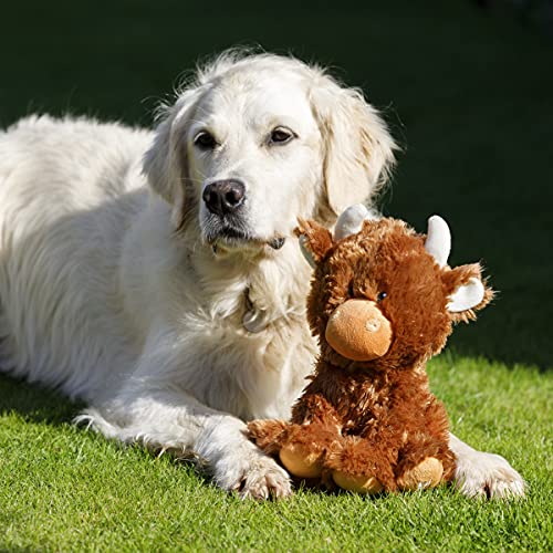 Petface Farmyard Buddies Hetty die Hochlandkuh Plüsch-Hundespielzeug mit integriertem Quietscher (1 Stück)