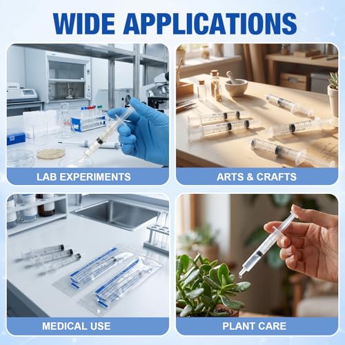 Image of TrelaCo 200 Pcs 3ml Syringe Without Needle with Cap, 3cc Oral Syringe