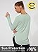 Hiwzffy UPF 50+ Sun Shirts for Women UV Protection Long Sleeve Lightweight Quick Dry SPF Outdoor Hiking Running Tops Light Green XL