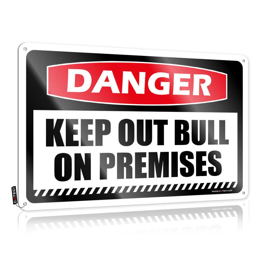 IBWNBBUSN Man Cave Signs For Men Danger Keep Out Bull On Premises Tin Sign Funny Camping Signs Room Signs For Bedroom(30X40CM)