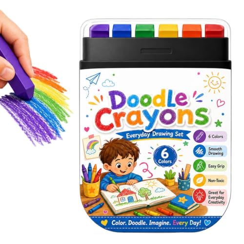 Crayones para niños de dibujo escolar con un estuche portátil de 6 piezas para pintar en el aula