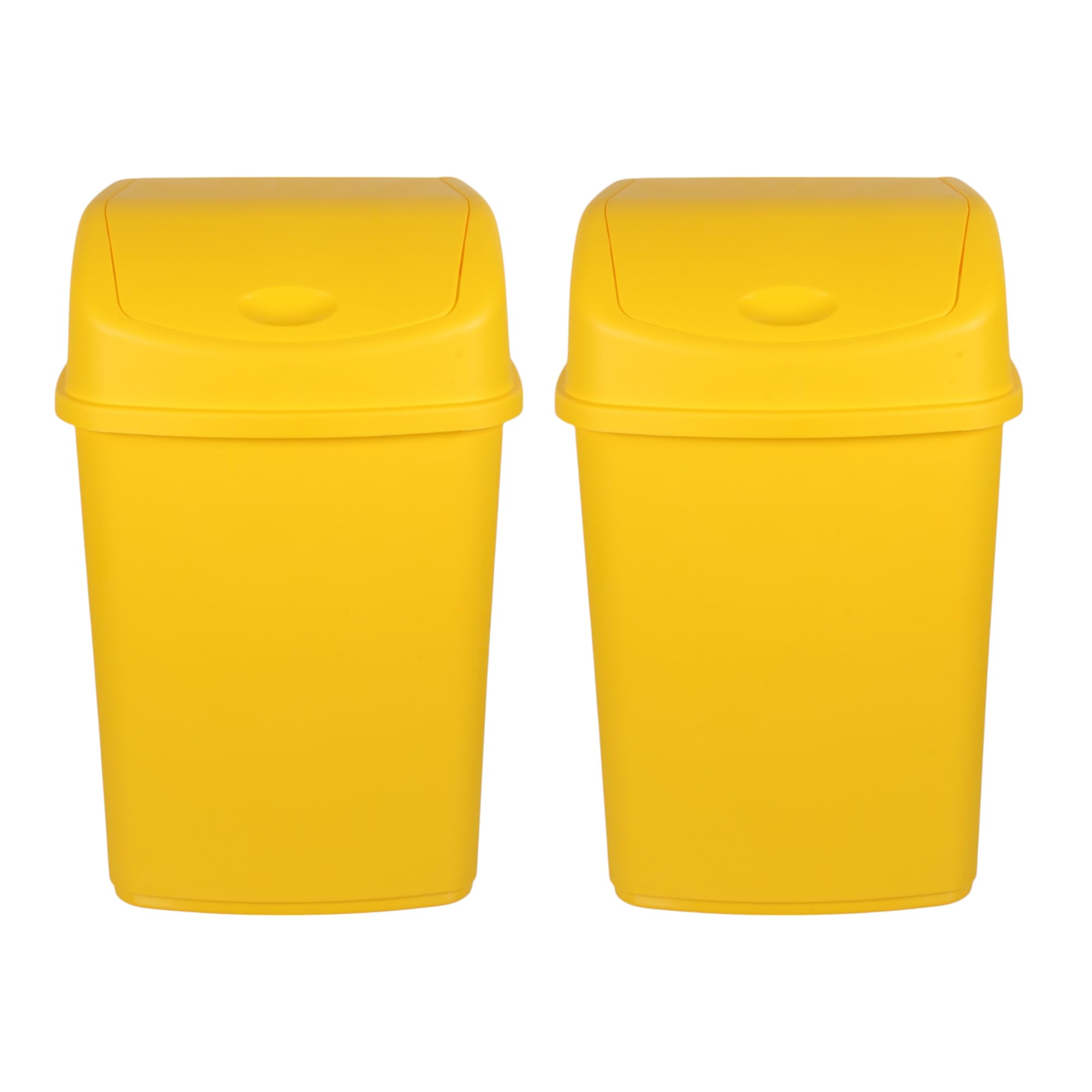 Jolie Max Set of 2 55L Extra Large Recycling Bins with Swing Lid – Durable Plastic Dustbin for Waste Management, Home & Office Use – Easy to Clean, 110L Total Capacity (YELLOW)