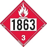 Labelmaster ZVR21863 UN 1863 Flammable Liquid Hazmat Placard, Removable Vinyl (Pack of 25)