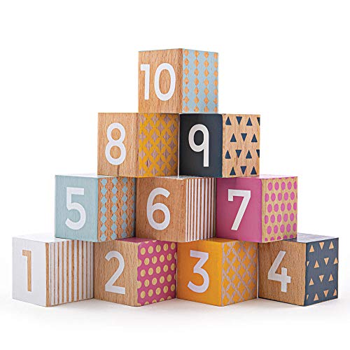 Image of Bigjigs Toys, FSC® Certified Number Blocks, Wooden Toys, Baby Wooden Toys, Number Toys, Baby Toys, Wooden Stacking Toy, Building Blocks