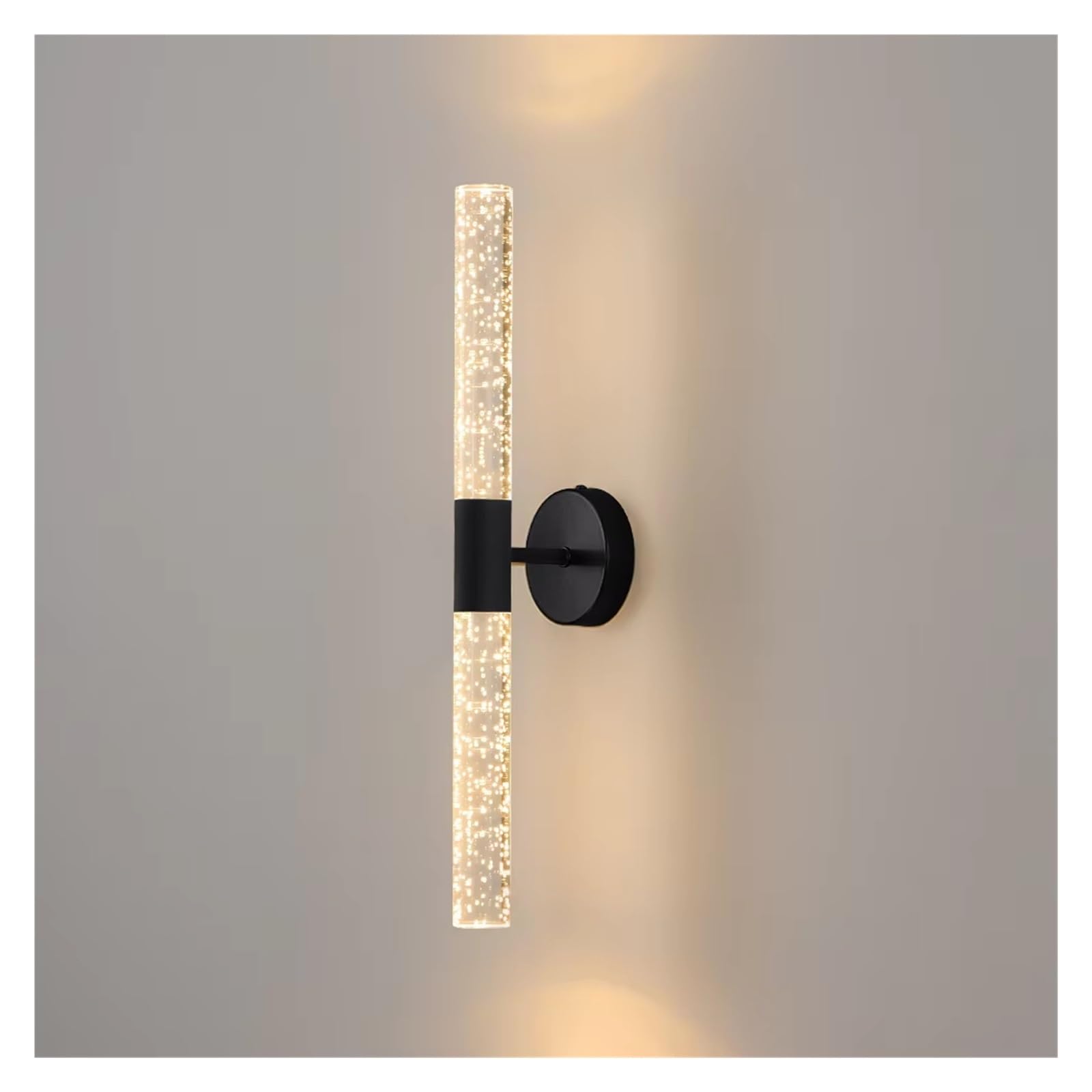 HPTHLY Led Wall Lamp Crystal Bubble Wall Light Bedroom Living Room Corridor Background Lights,Simple (Black-Cold Light)
